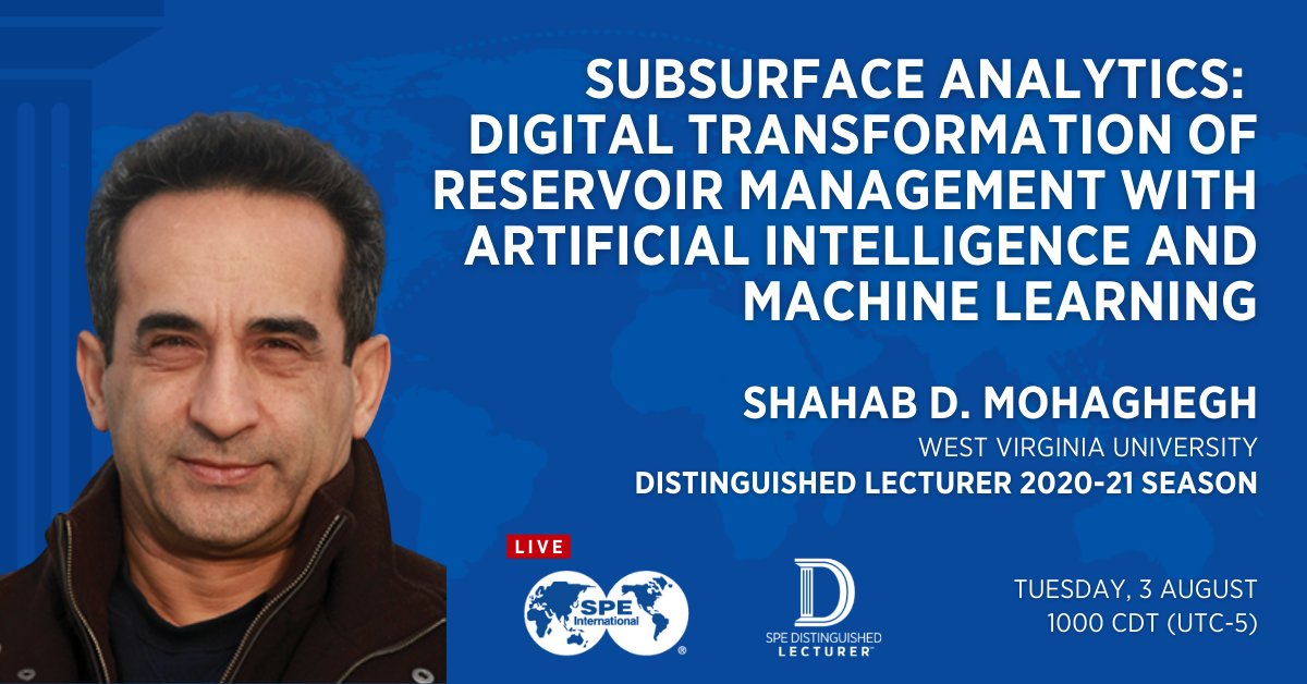 🌐 Join Shahab Mohaghegh virtually for this LIVE SPE Distinguished Lecturer presentation titled ‘Subsurface Analytics: Digital Transformation of Reservoir Management with Artificial Intelligence and Machine Learning’.

Register today: go2.spe.org/2lia50FCy98

#SPEdl