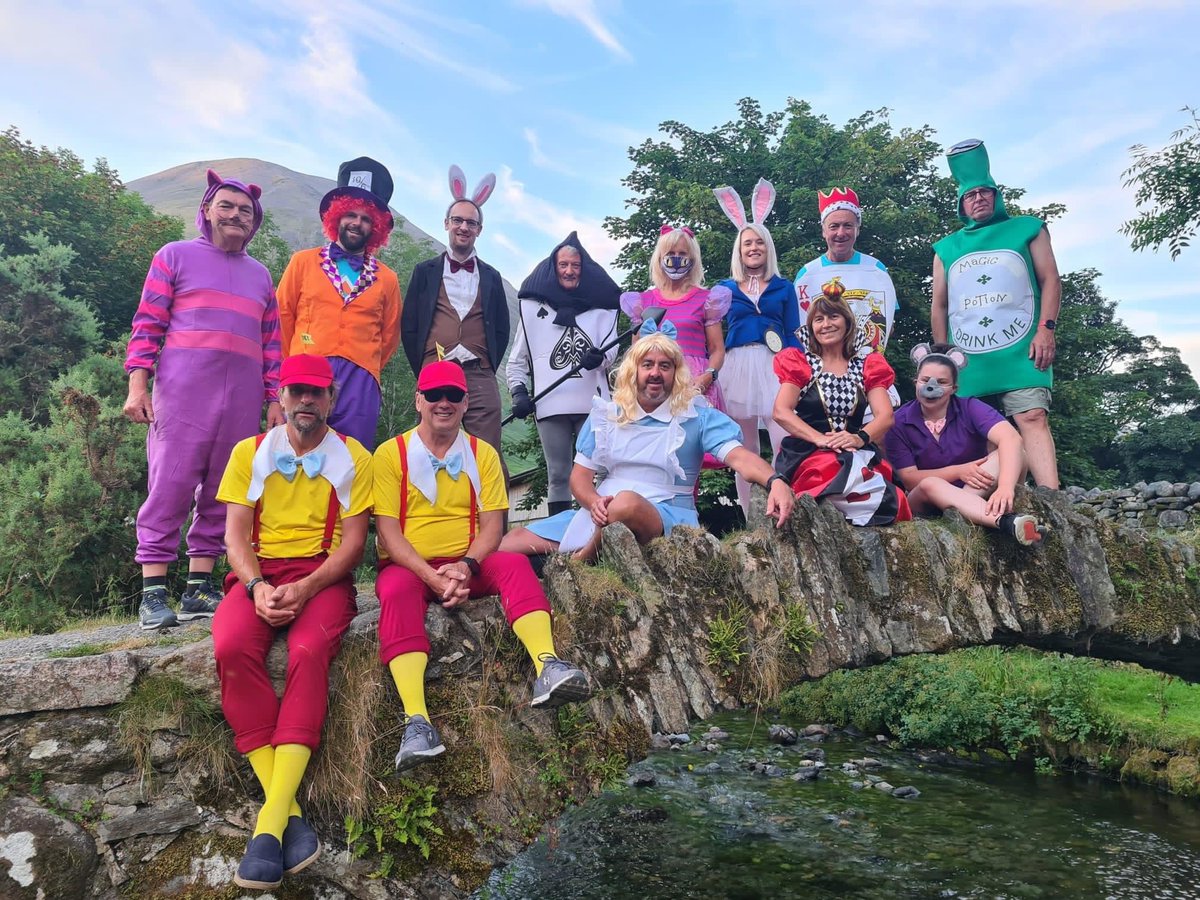 EnduranceCoach's tweet photo. If you don’t know what Lakeland 100 is, you run 105 miles round the lakes in 40 hours. There are themed checkpoints every 8 miles with food and supplies. Imagine reaching Wasdale at 1am Saturday morning, only to find out you’ve actually entered Alice in Sunderland... https://t.co/8FR1N2volV