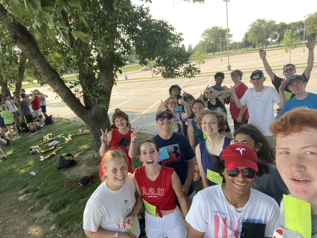 MNTrumpets's tweet photo. First day of varsity band camp was a success! We learned that Ethan does not know how to use a camera! @MNHS_Band https://t.co/NR800pmXra