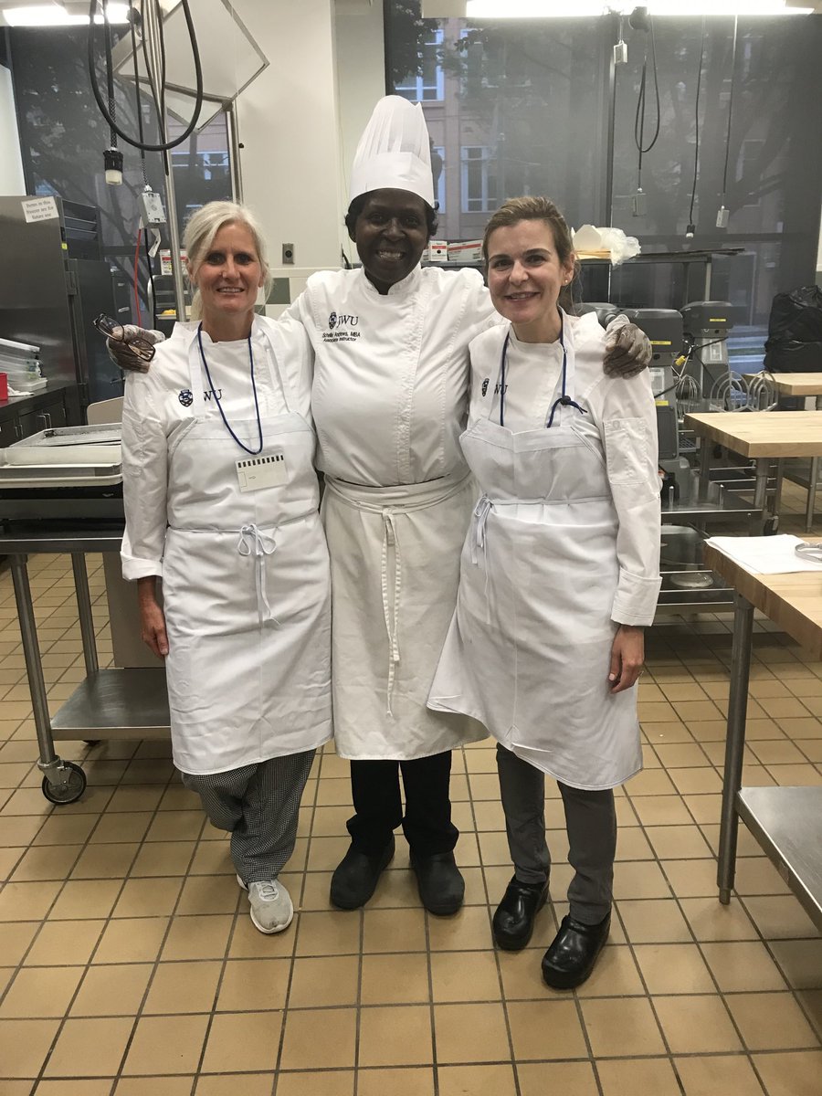 ZCastellanoAPS's tweet photo. Ms Hawkins and I are at the Johnson & Wales Culinary Educators summer program learning from the masters like pastry chef Schellie Andrews, who taught us how to make a layered entrement cake today. FACS teachers have the BEST professional development! #gettingreadyforfall https://t.co/pGasCE5q0R