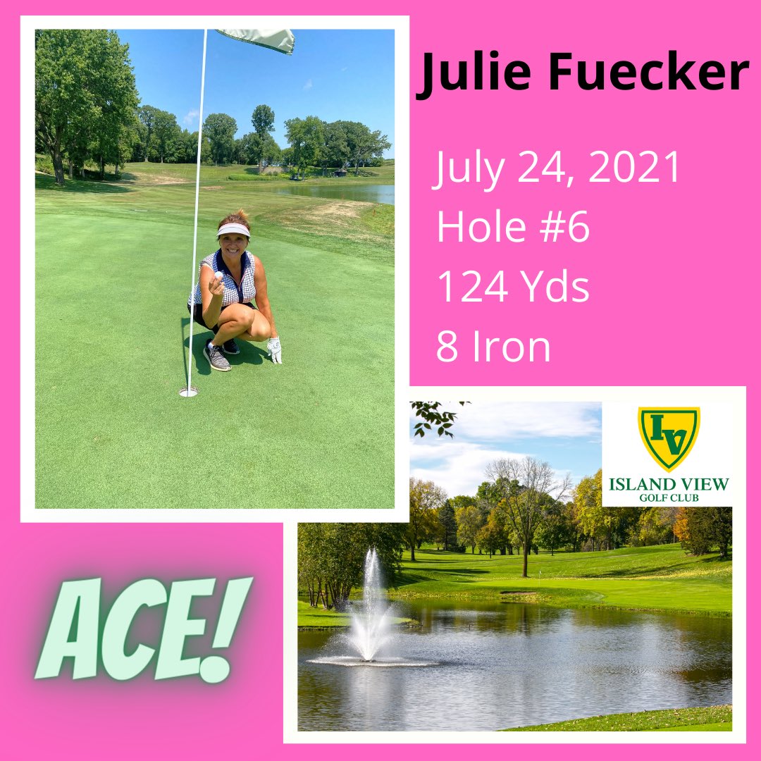 Congrats to Island View Member, Julie Fuecker, on her hole-in-one during the 1st round of the Club Championship this past weekend! #holeinone 🏌️‍♀️⛳️👆