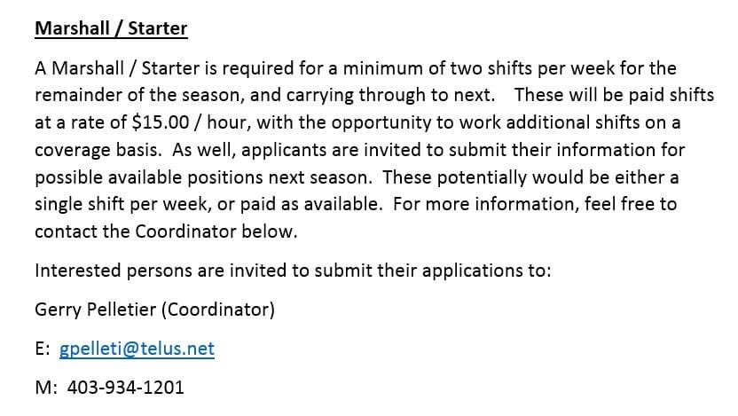 Strathmore Golf Club (@strathmore_gc) on Twitter photo We are looking to add a select few energetic individuals to our marshal/starter team. Interested applicants may contact Gerry Pelletier by emailing gpelleti@telus.net. We are looking to add a select few energetic individuals to our marshal/starter team. Interested applicants may contact Gerry Pelletier by emailing gpelleti@telus.net.