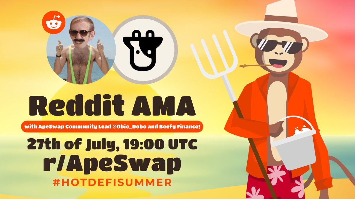 ApeBond's tweet photo. #BeefBANANA week keeps rolling 🐮🍌

⌚️ Reddit AMA July 27th 19:00 UTC
💬 Join @Obie_Dobo &amp; Moon Cow, Head of Communications for @beefyfinance!
🎁 $100 in $BIFI &amp; $BANANA rewards for top questions https://t.co/E2TNpkVQ0B