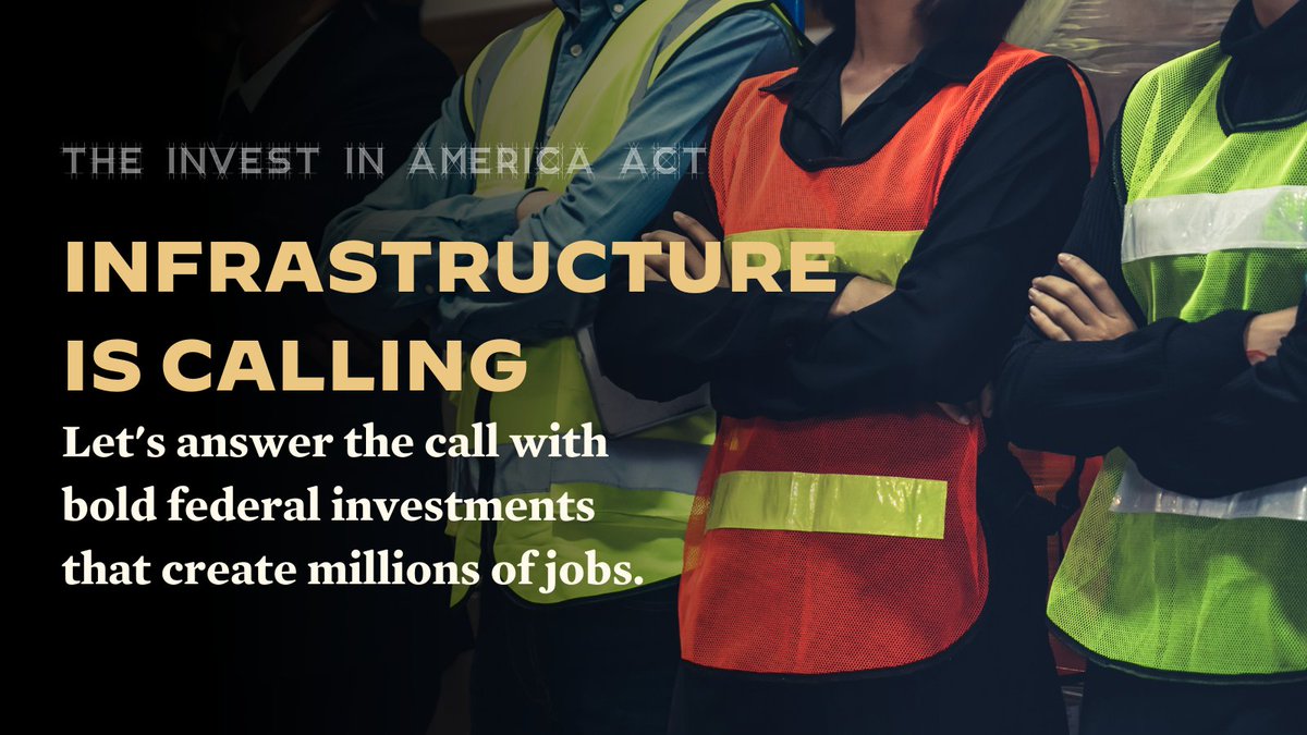 MoveLATransit's tweet photo. #InfrastructureIsCalling. Answering means transformative investments in infrastructure & people. The INVEST in America Act, passed in the House, supports workers w/ 💵Good paying jobs ⚕️Benefits 🛡️Labor and union protections 📘Access to training programs & supports the economy! https://t.co/z6qXxpsKpd