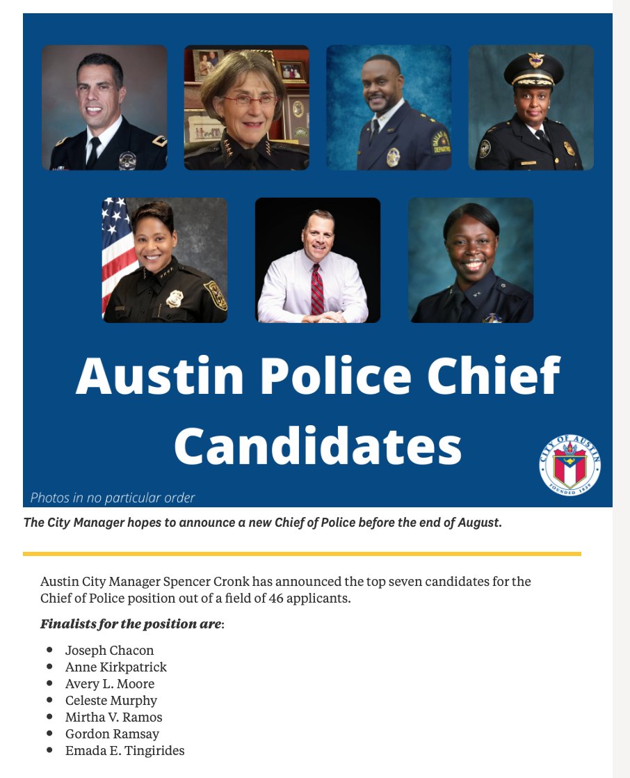 Very exciting that Gordon Ramsay is a finalist for Austin's police chief. https://t.co/p6ZeXh5ou1