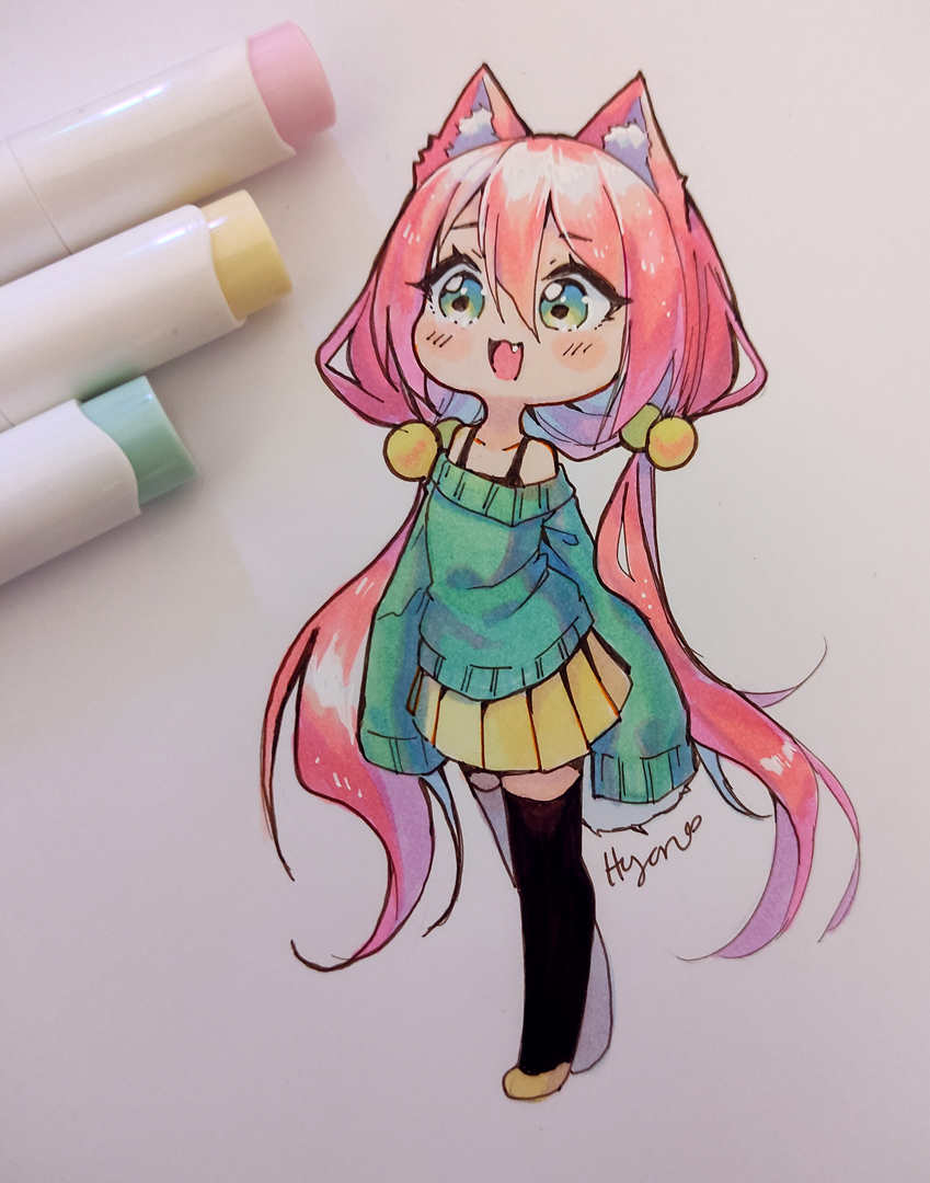 Hyan on X: First time coloring with markers (Ohuhu brand - pastel set)  This is fun! I want to practice more traditional art as relax time >W<   / X