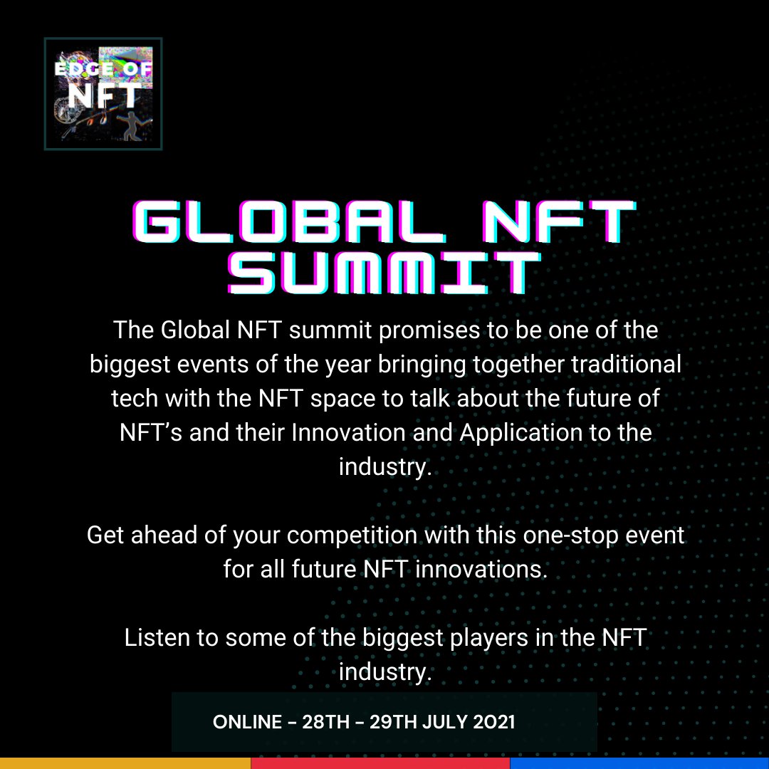 TheEdgeofShow's tweet image. 🎁 Global NFT Summit Ticket Giveaway 🎁

Edge of NFT is giving away 5 Full Access Ticket + 
Epic NFT to the #hottest event of the year. 

Get ahead of your competition with this one-stop event for all future #NFT innovations.

Join the #giveaway here: tinyurl.com/EONGiveaway