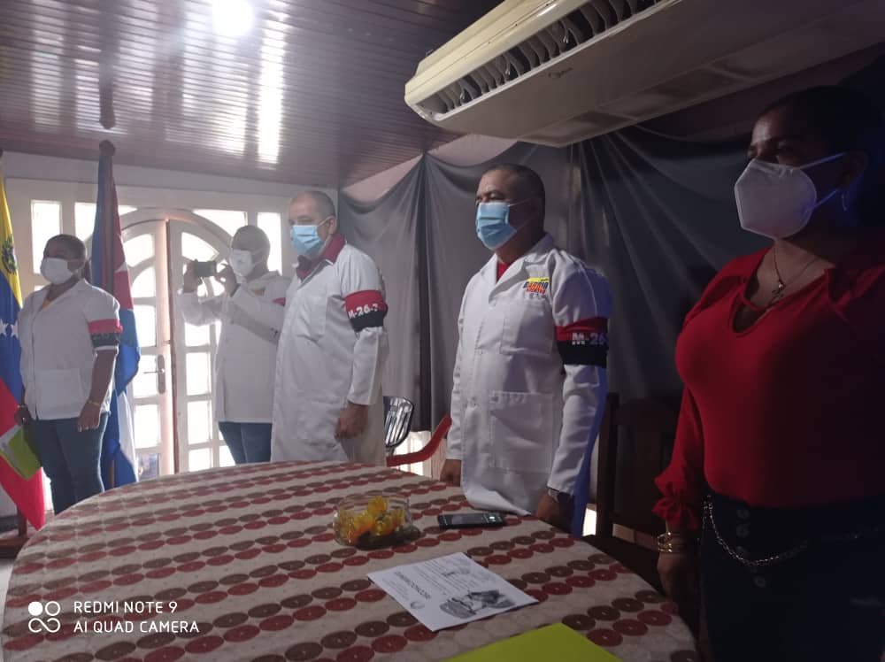 AnayansyPR's tweet photo. Se realiza en el Estado Bolívar,acto de despedida a la 2da Brigada Mario Muñoz Monroy que combatirá la Covid19 en #Cuba.
#CubaNoEstaSola 
#26Julio #MiMoncadaHoy 
#CubaPorLaVida 
#CubaCoopera #SomosContinuidad 
@MINSAPCuba 
@cubacooperaven 
@Cubacooperabol2 
@CubaVa_Bolivar2 https://t.co/LC1F2CXMa0