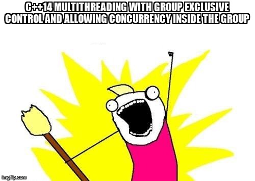 overflow_meme's tweet image. C++14 multithreading with group exclusive control and allowing concurrency inside the group stackoverflow.com/questions/6850… #cpp14 #multithreading #mutex #cpp