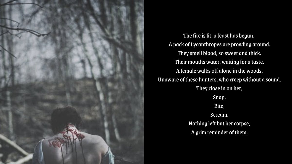 "Danger in the Woods"

#Lycanthropes #crowcalls #PoetryIsNotDead <a href="/QuillandCrow/">Quill & Crow Publishing House</a>