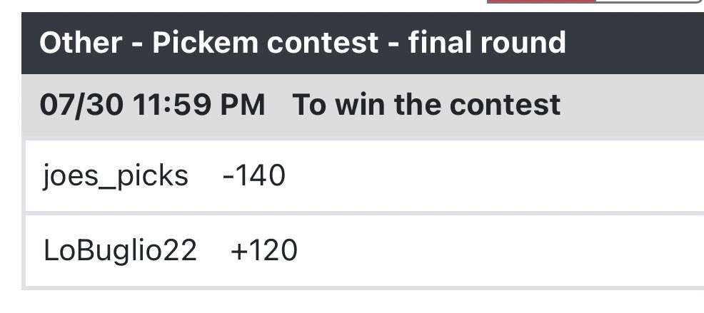 7stacksports's tweet image. The #PickemContest just got a WHOLE lot better 🔥 If you’re willing to put your money behind your favorite capper, head over to #7Stacks ⚡

@LoBuglio22 +120 
🆚
@Joes_Picks (-140) 

📅 July 27th - July 30th 

Lines ONLY available on 7Stacks so DM us to get your account ‼️