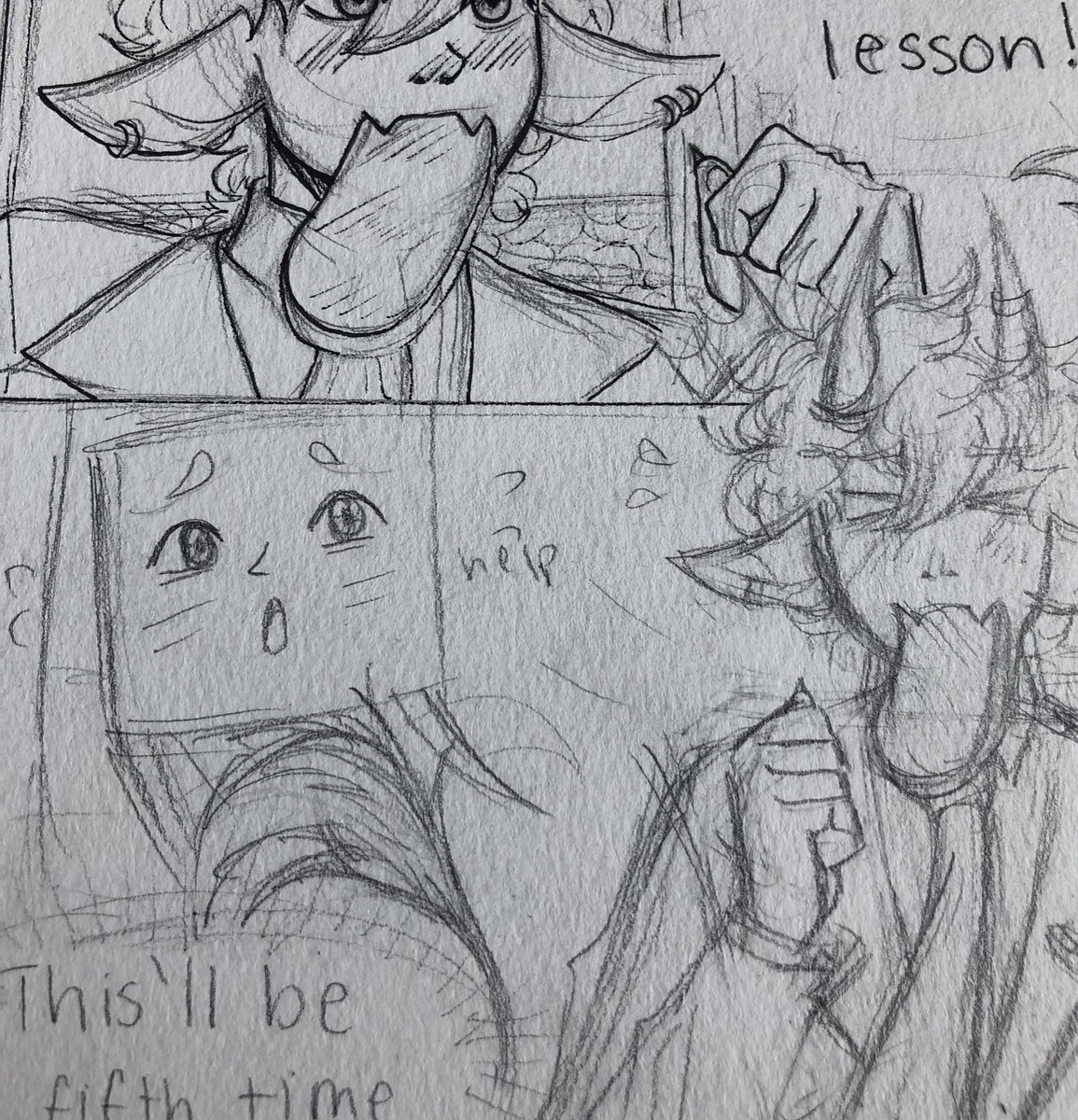 help ive never drawn a comic before kskfkd 
also its sad this is more detailed than some of my pieces LMAO 