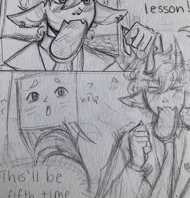 help ive never drawn a comic before kskfkd 
also its sad this is more detailed than some of my pieces LMAO 