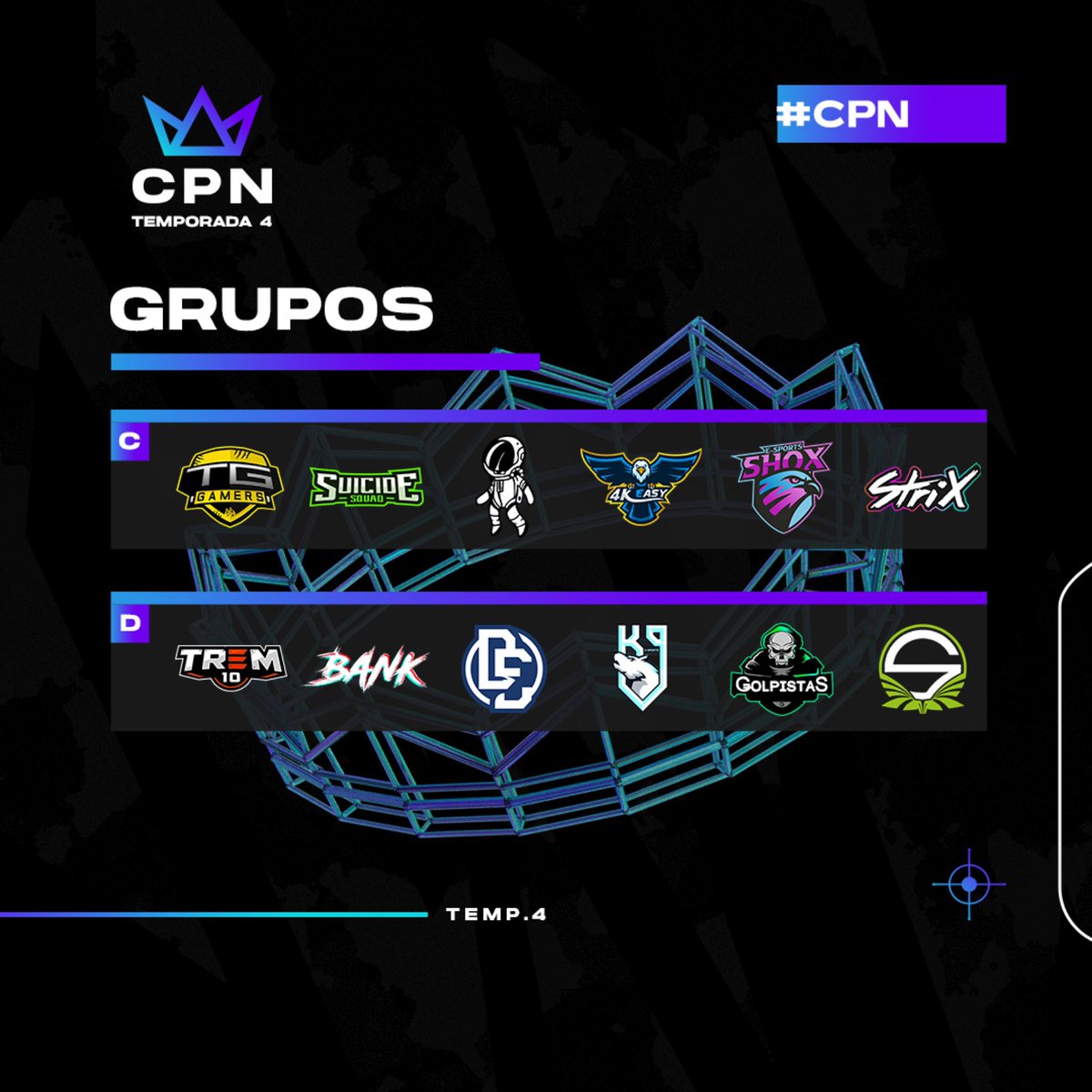 copanobru's tweet photo. Os grupos da #CPN estão definidos! Fala aí, quem estava curioso pra saber onde seu time favorito ficaria?
A Season 4 começa amanhã e como estamos? Ansiosos por esse momento, é claro! Bora que bora, dale que dale 🚀👊🏻 https://t.co/k0Kwfgiyiy
