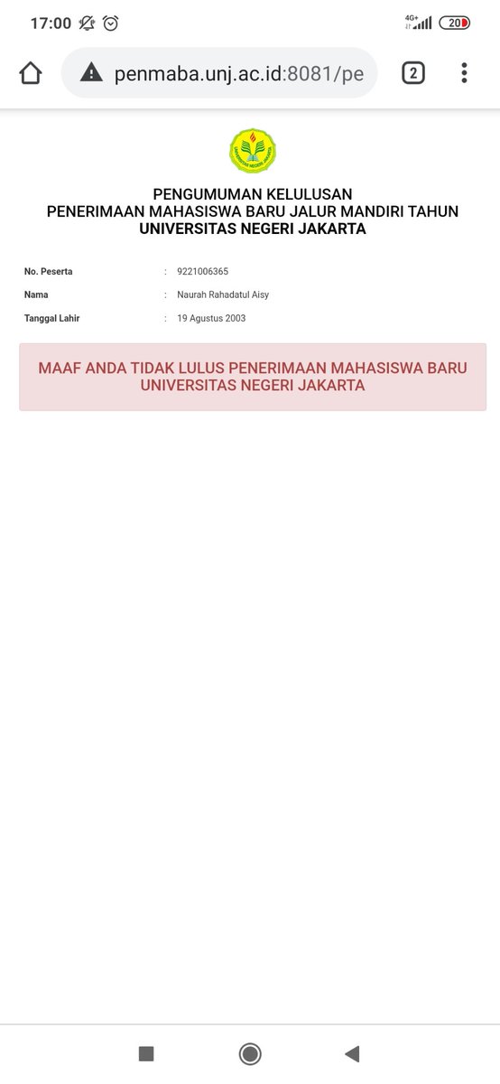 histmry's tweet photo. terutama unj, yg udah naro harapan lebih dr SBMPTN dan mandiri pun tetep ketolak. https://t.co/YvNzWbrIJ7