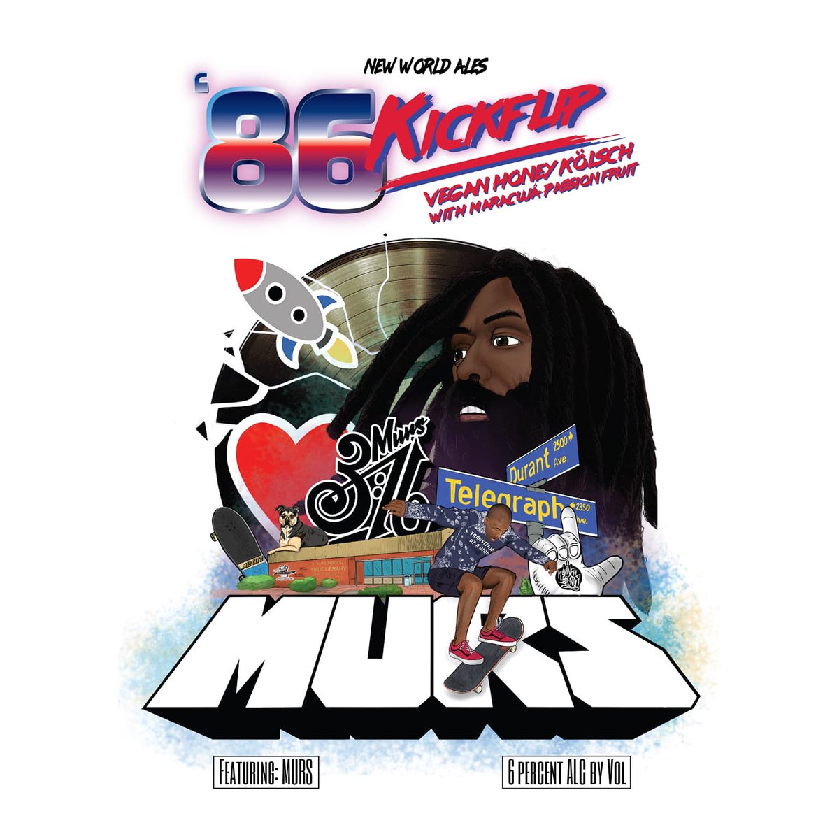 Tough to keep my lips sealed on this collab but it's out now! '86 Kickflip with <a href="/newworldales/">Mark Denari</a>  <a href="/MURS/">MURS</a> in support of <a href="/EthiopiaSkate/">Ethiopia Skate</a> LFG! Art Easter egg detail post coming soon! Check out more details on the beer on IG!