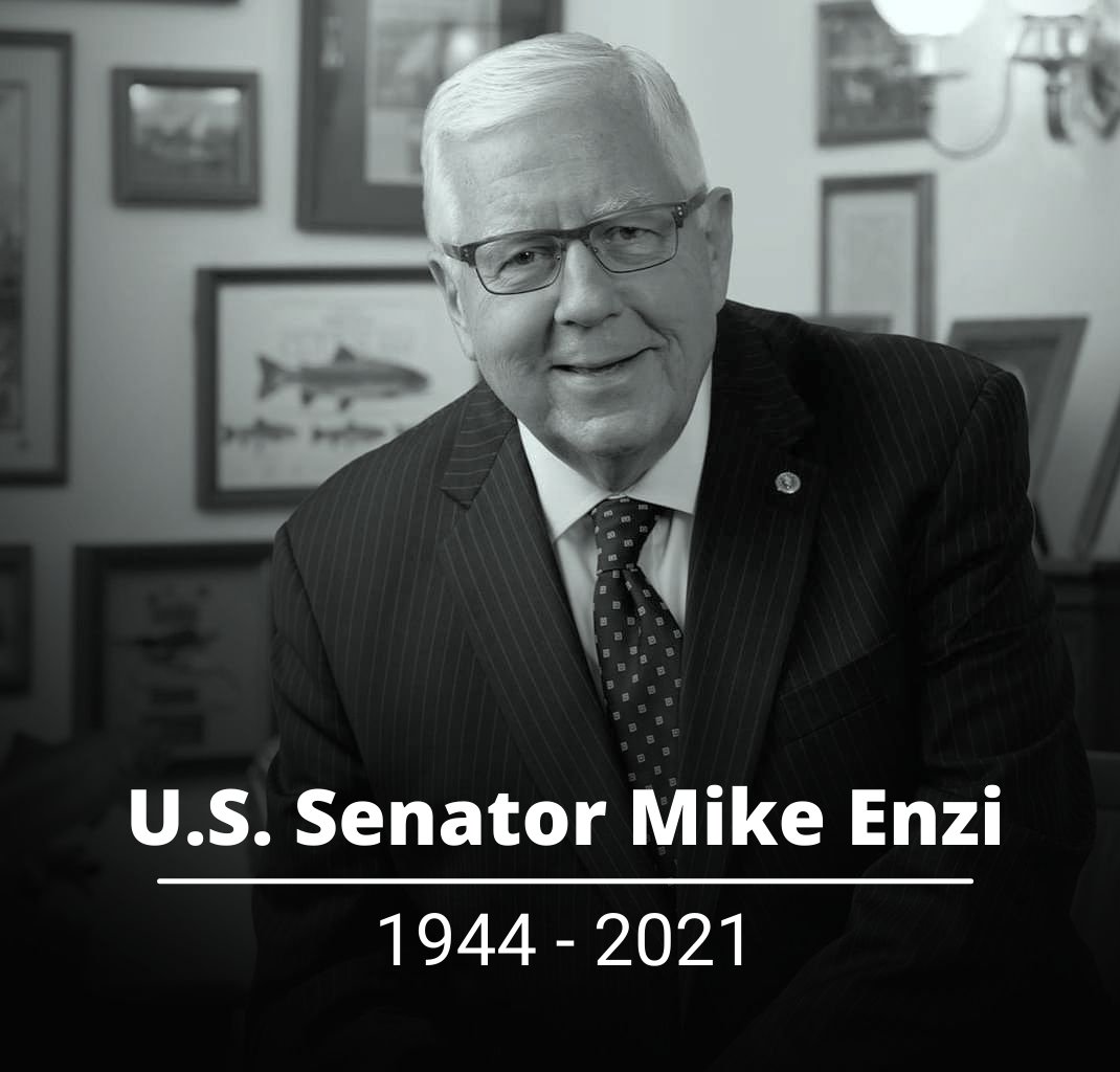 Former Wyoming U.S. Senator Mike Enzi passed away peacefully today surrounded by his family.