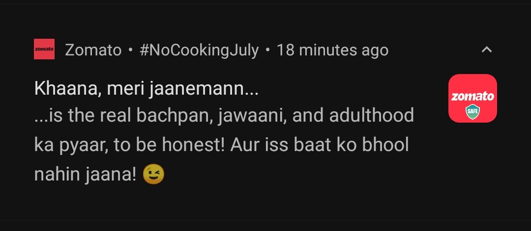 AmitSamarAnand's tweet photo. If you are single, feeling lonely
Just download the @zomato app. Food, flirt ,care ,share  sab milegaa yaha🤭 https://t.co/inUJ2x72nV
