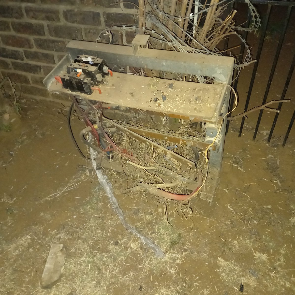osstoltz's tweet photo. @CoE_Call_Centre - Powerbox looted in Linda Ave, houses without power due to busbars and breakers looted. Please log call and provide reference. https://t.co/VARqyBz1Oj