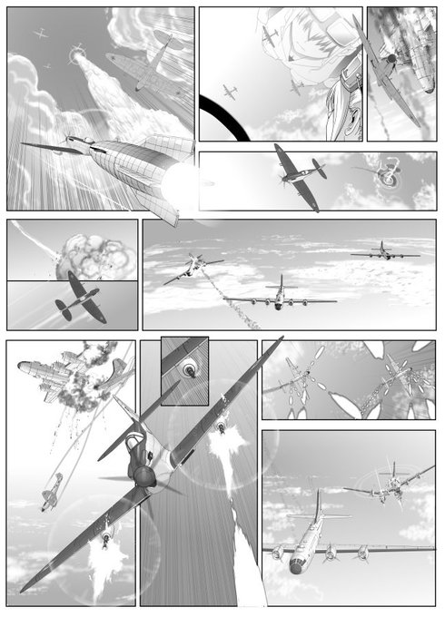 反応がいいのでこちらも。
ちなみにテーマは「ちゃんとした知識がある人にはとても描けないおこちゃまな発想!」でした。
ペンギン航空隊にはこんなシーンはないので御安心を。
ムチャでイチャな二人乗りはあったけど〜♥ 