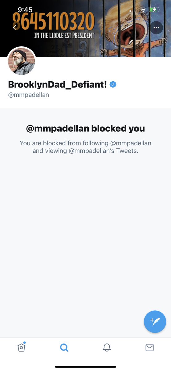 Legio_Mortis_'s tweet image. The best block I could ever get! This brings such joy to my heart! What a massive pussy @mmpadellan is. Acts all tough but is so weak he can’t handle a little debate. #Weakling #BrooklynsWorst