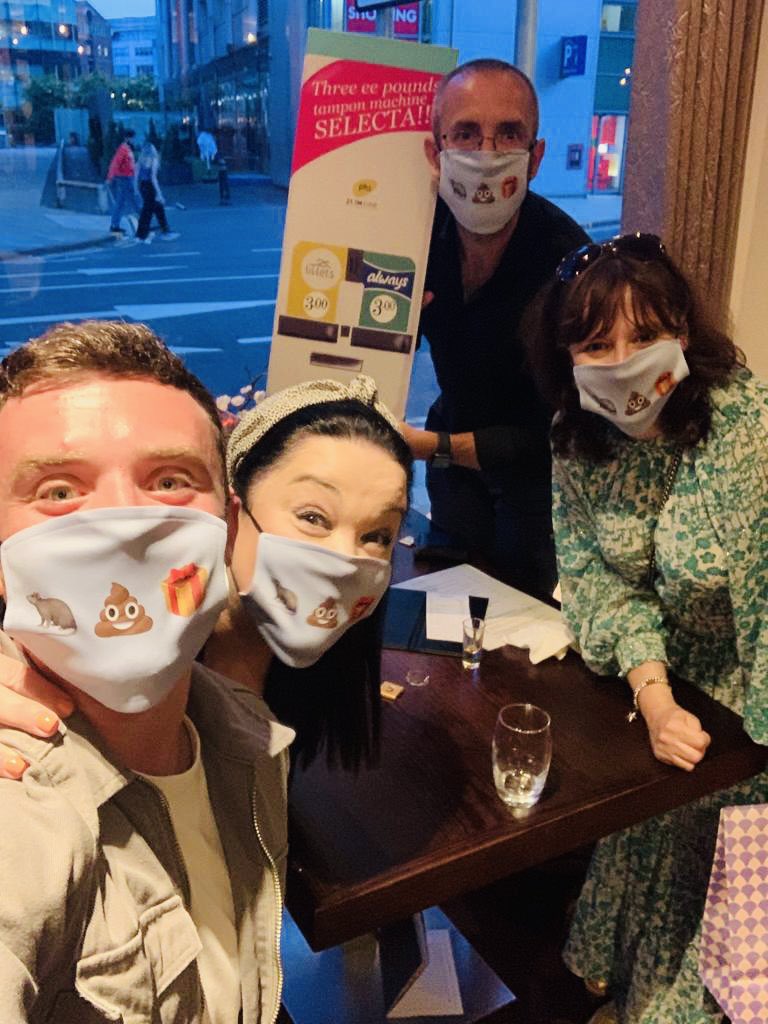 Reallisariley's tweet photo. What a lovely night!!! The ๐๐ฉ๐ team @karenblick @jamhoot @Brad_J_J I couldnโt love these 3 anymore if I tried, such great friends @emmerdale @itv shared night and even at 45 went to @fibre #leeds โNanaโs still got itโ ๐คฃbut left like Cinderella at midnight ๐๐ผ still laughing ๐ https://t.co/XpCCPex9Vj