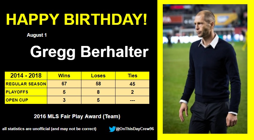 8-1
Happy Birthday, Gregg Berhalter! 