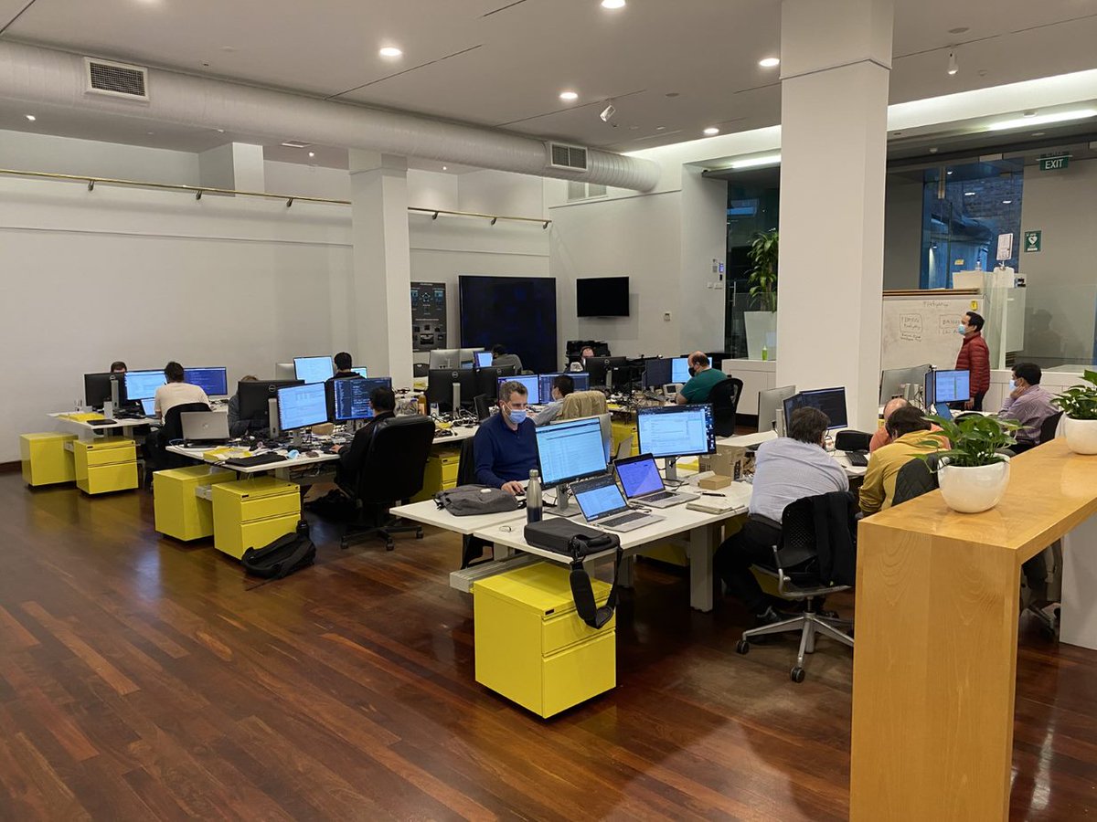 seeingmachines's tweet photo. Smiling through the masks! Great to see some new smiling faces as our contemporary Melbourne office expands to deliver on more life-saving programs. Welcome new employees to the Seeing Machines family! #melbourneoffice #newemployees #gettingyouhomesafely https://t.co/sQILsYjOwy