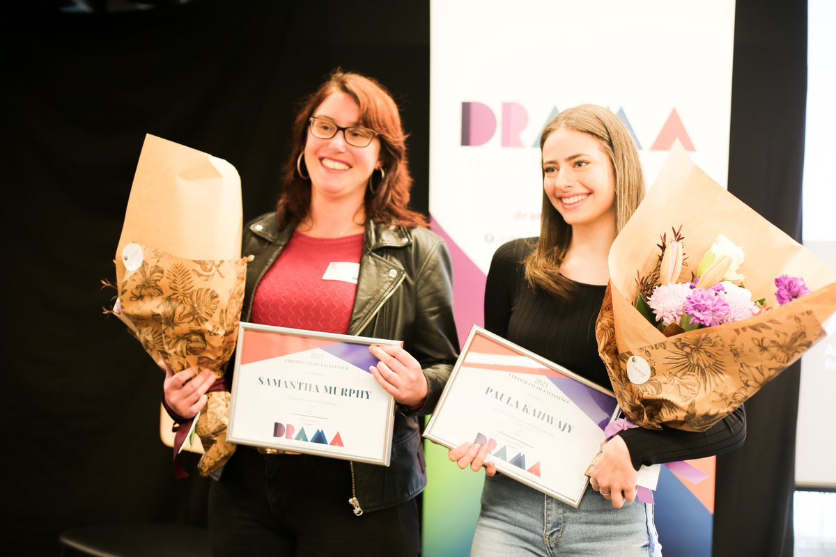 CerdonCollege's tweet image. On behalf of #Cerdoncollege, we would like to congratulate ex-student Paula Kahwajy on receiving an award of excellence for 1st in the state for #HSCDrama 2020, and to Mrs Murphy for excellence in Drama Teaching for 2020 at the #SatelliteConference @statetheatreau 🙌😁Well done!