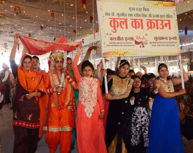 Ignoring all social stigma and old rituals of society, A girl is christened as Kul Ka Crown- the Crown of the Lineage and brings the groom her home after marriage. This unique idea has been endeavored by Saint Dr. Gurmeet Ram Rahim Singh Ji to #EmpowerGirl