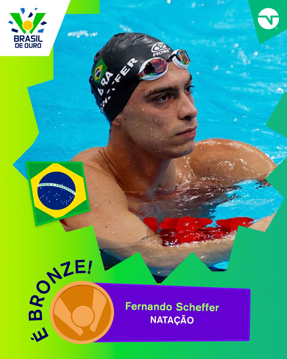 VAMOOOOOOOOOOOOOO! 🔥 Mais uma medalha pro Brasil! 🥉 Nos 200m livre da Natação, Fernando Scheffer garantiu um BRONZE histórico! #BrasilDeOuro