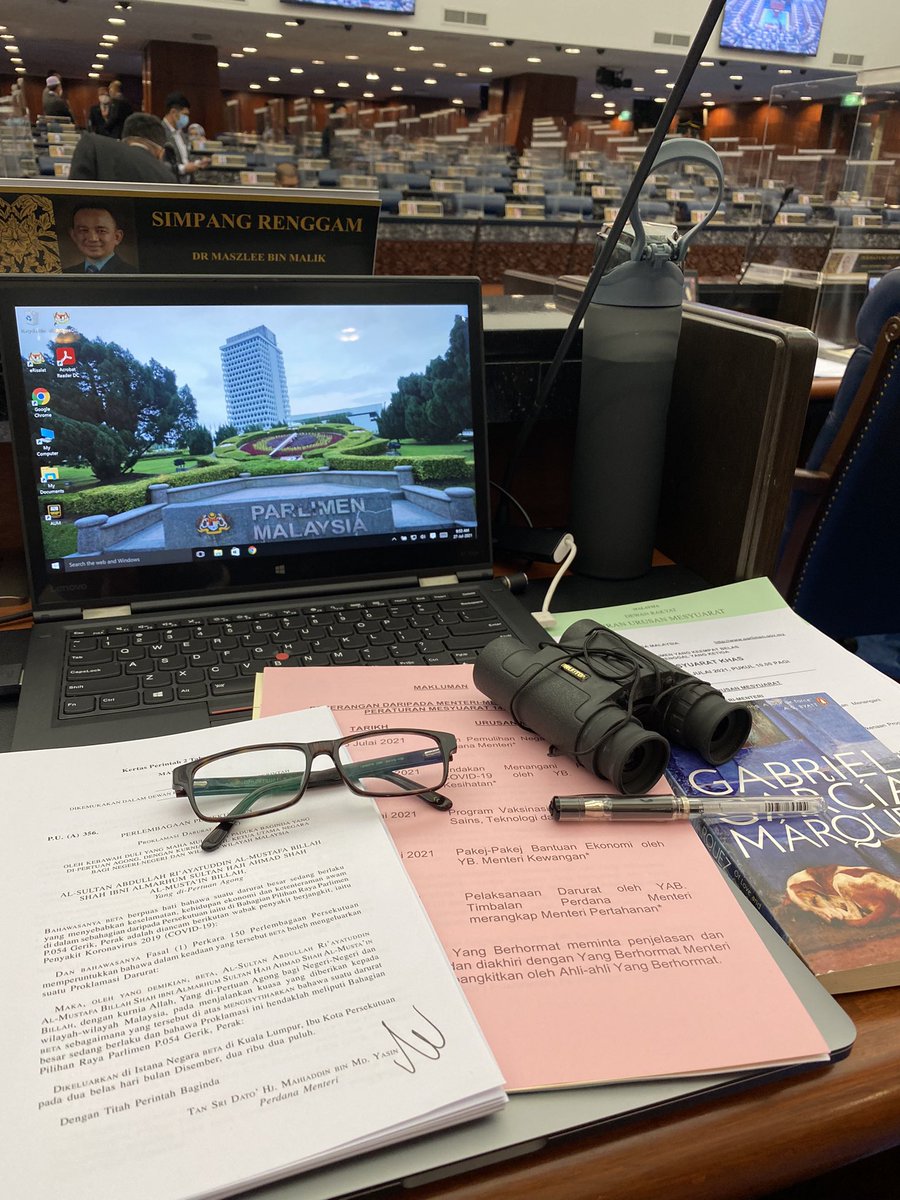 Never I imagined that one day binoculars would be an essential stuff in the Parliament…

Who knows more ministers would be bringing their placards with small writing on them….