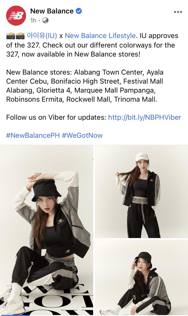 smolbbjieun's tweet photo. “📸📸 아이유(IU) x New Balance Lifestyle. IU approves of the 327. Check out our different colorways for the 327, now available in New Balance stores!” @_IUofficial
#NewBalancePH #WeGotNow https://t.co/FomKaNZl5y