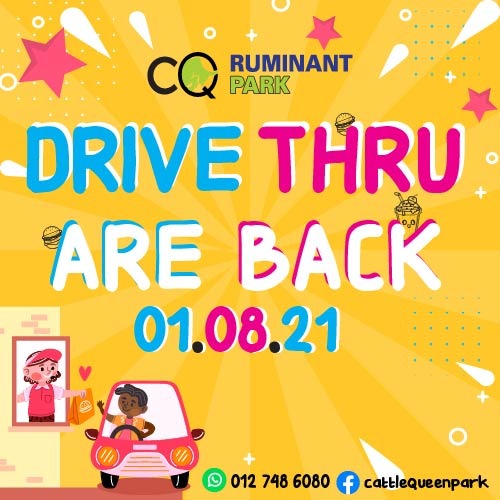 CattleQueenPark's tweet photo. 𝐖𝐄 𝐀𝐑𝐄 𝐁𝐀𝐂𝐊 ! ! 𝗪𝗘 𝗔𝗥𝗘 𝗕𝗔𝗖𝗞 ! !
Rindu nak makan burger, nak makan lambchop, goat milkshake dari CattleQueen Ruminant Park ? haa.. save the date 𝟏.𝟖.𝟐𝟎𝟐𝟏. Drive thru kami beroperasi seperti biasa. 9 pagi - 5 petang tauuu.. 😍😍 https://t.co/eXPDMnm9zM
