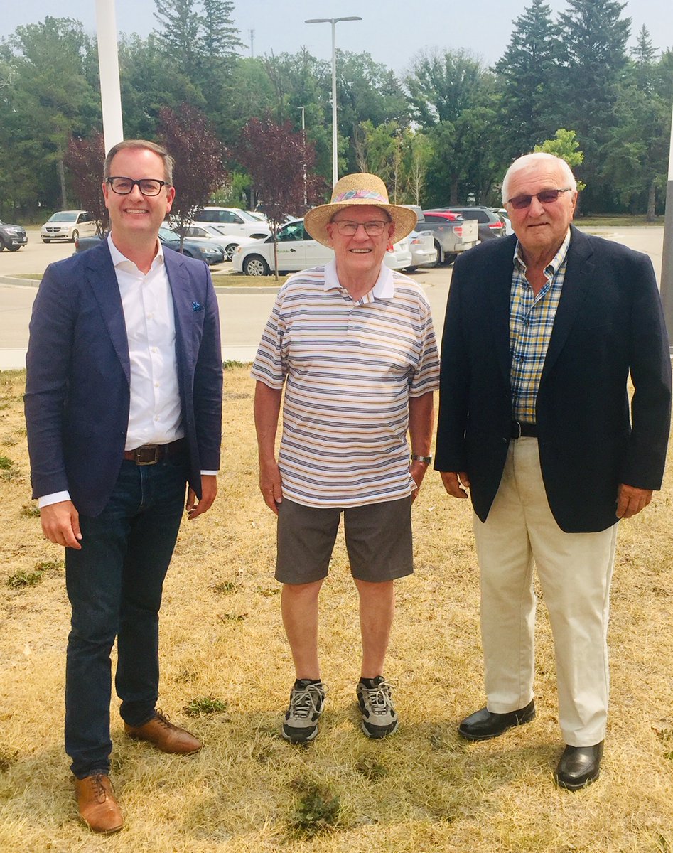 Great to be part of the Steinbach Former Mayors Club for the funding announcement!Thankyou Mayor Funk &amp; council for moving the vision forward.Former mayors Les Magnusson and Helmuth Pankratz &amp; I were able to swap a few stories about the twists and turns of this important project.