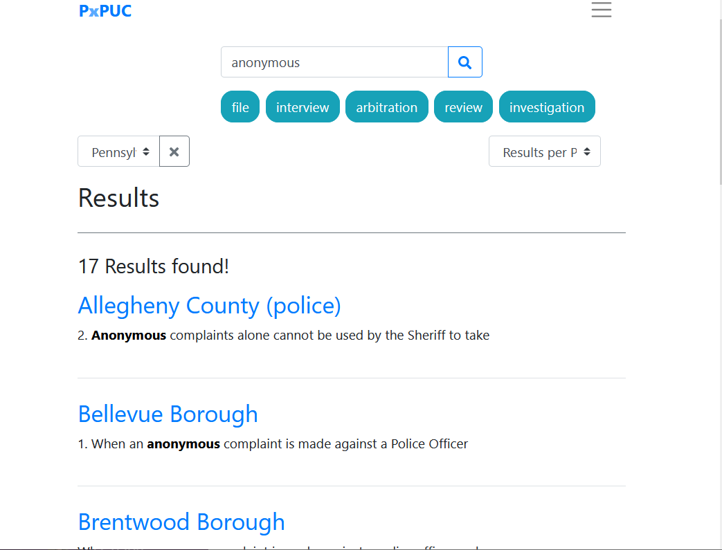 seralinardi's tweet photo. #grieftoaction @CaasiPitt team will present our Allegheny County police union contract navigator (screenshot below) at @TuftsCS STEM diversity program this Wed 1pm. Thank you Lenore Cowen &amp; @DrELaMotte for having us! 

@ElianaBeee Mikaela Chandler @GSPIA @McKBraun9 @PittEcon https://t.co/byYFMPLP0c
