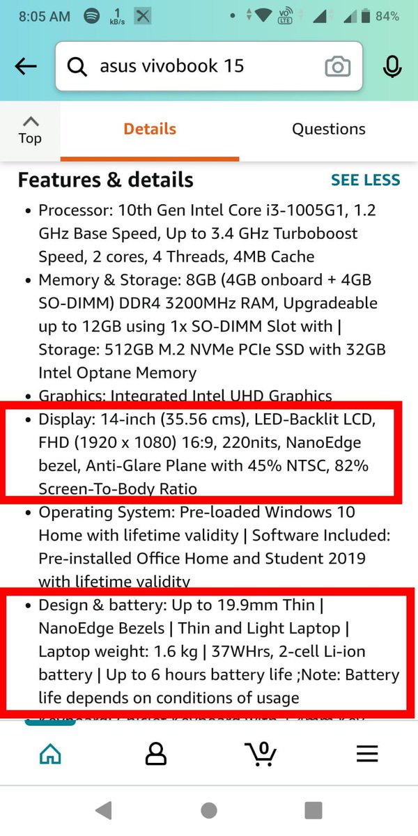 HegdeAmogha's tweet photo. @amazonIN  One of your #PrimedayLaunch Laptop has different display sizes in product title and product description. Which one to trust???Please launch products with proper product description.
product-Link:https://t.co/tAFhL7ZTBU

@ASUSIndia 
@JeffBezos 
#TrustIssueswithAmazon https://t.co/wfc9mvK477