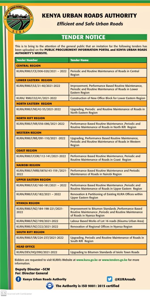 KURAroads's tweet photo. Tender Notice https://t.co/oedqdTimKn