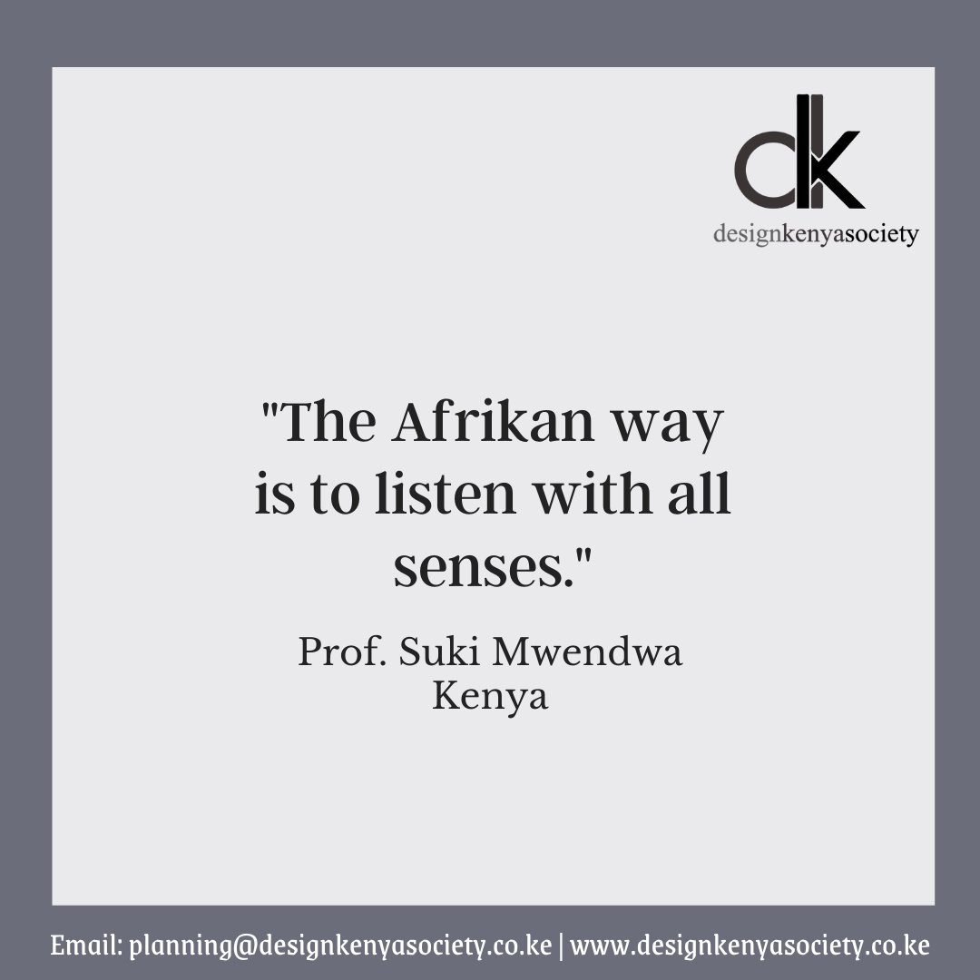 We can only produce what is in us and we connect to that by listening with all of us. Listen, connect, learn, prototype then produce. #AfrikanDesign #DKS #DesignLeadership