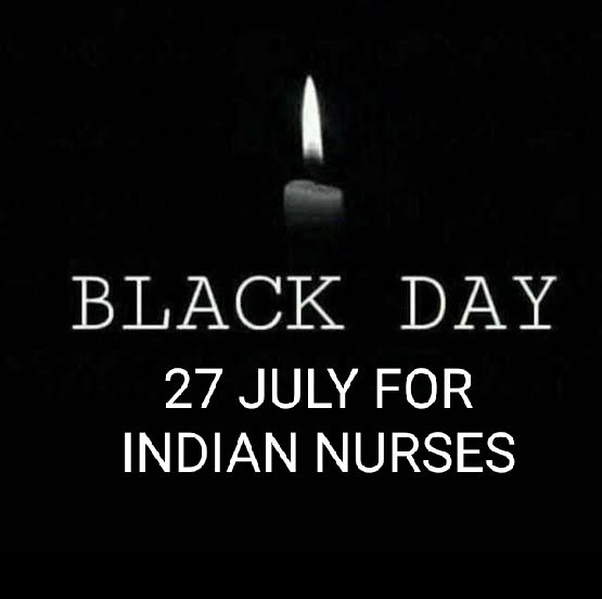 मंत्री @mansukhmandviyaजी आज 27 July के दिन ही नर्सिंग ऑफिसर भर्ती में 80:20 काले कानून को बनाया गया था हम सब आज इसे काले दिवस के रूप में मना रहे है। आप से निवेदन है कि इस काले कानून को हटाया जाए और पुराने नियमों को लागू किया जाए #Blackday4nurses