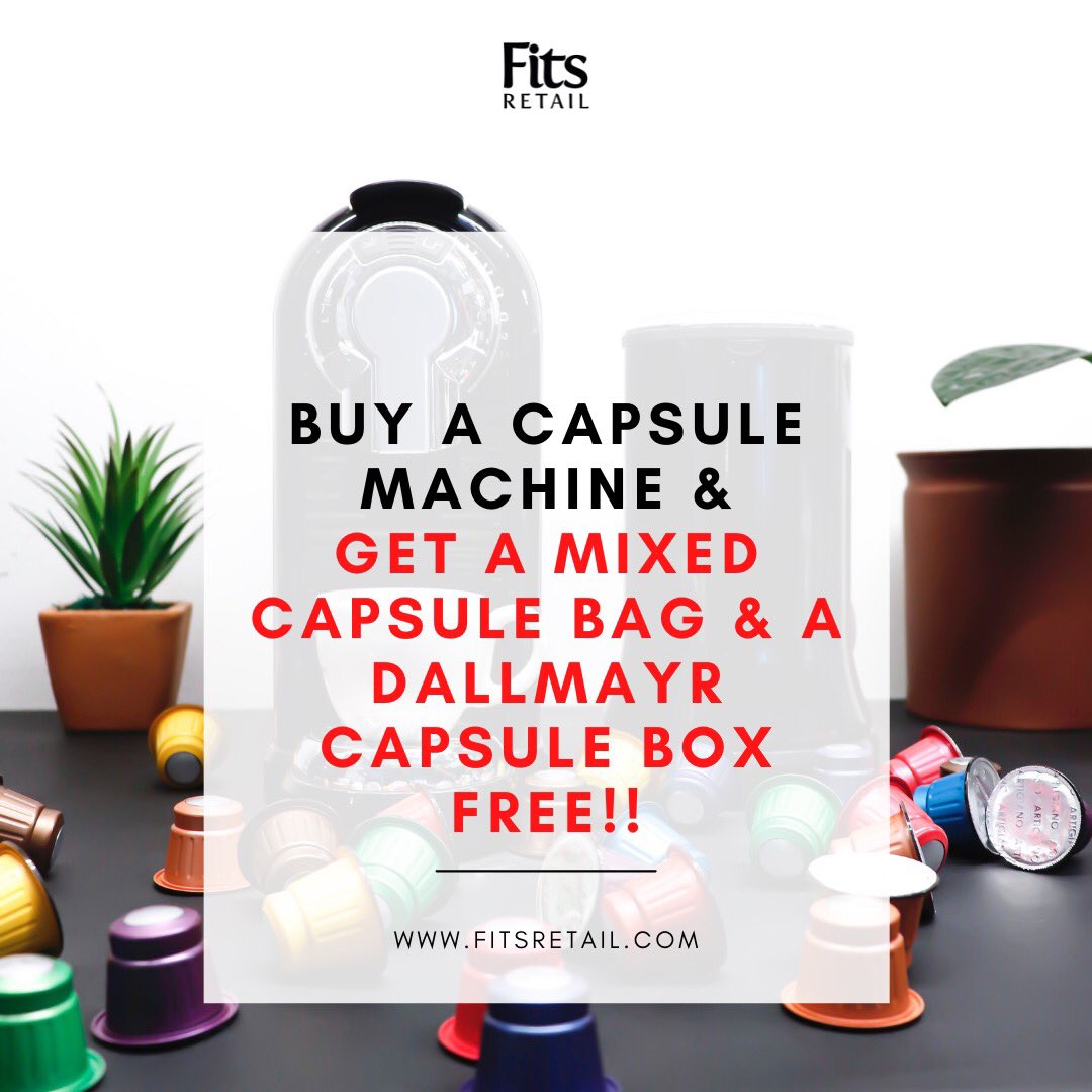 Fitsretail's tweet image. ‼️Capsule Offer‼️
Buy a capsule machine &amp;amp; Get a Dallmayr mixed capsule bag and a Dallmayr capsule box of choice FREE‼️😍 
#coffee #coffeecapsule #dallmayrcapsa #dallmayr #fitsretail