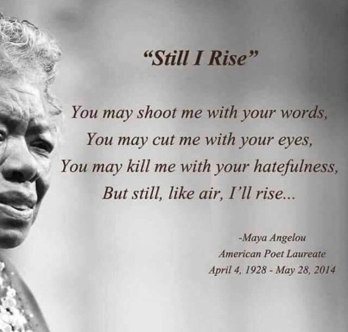 This woman’s poetry saved my life and continues to do so everyday. #StillWeRise