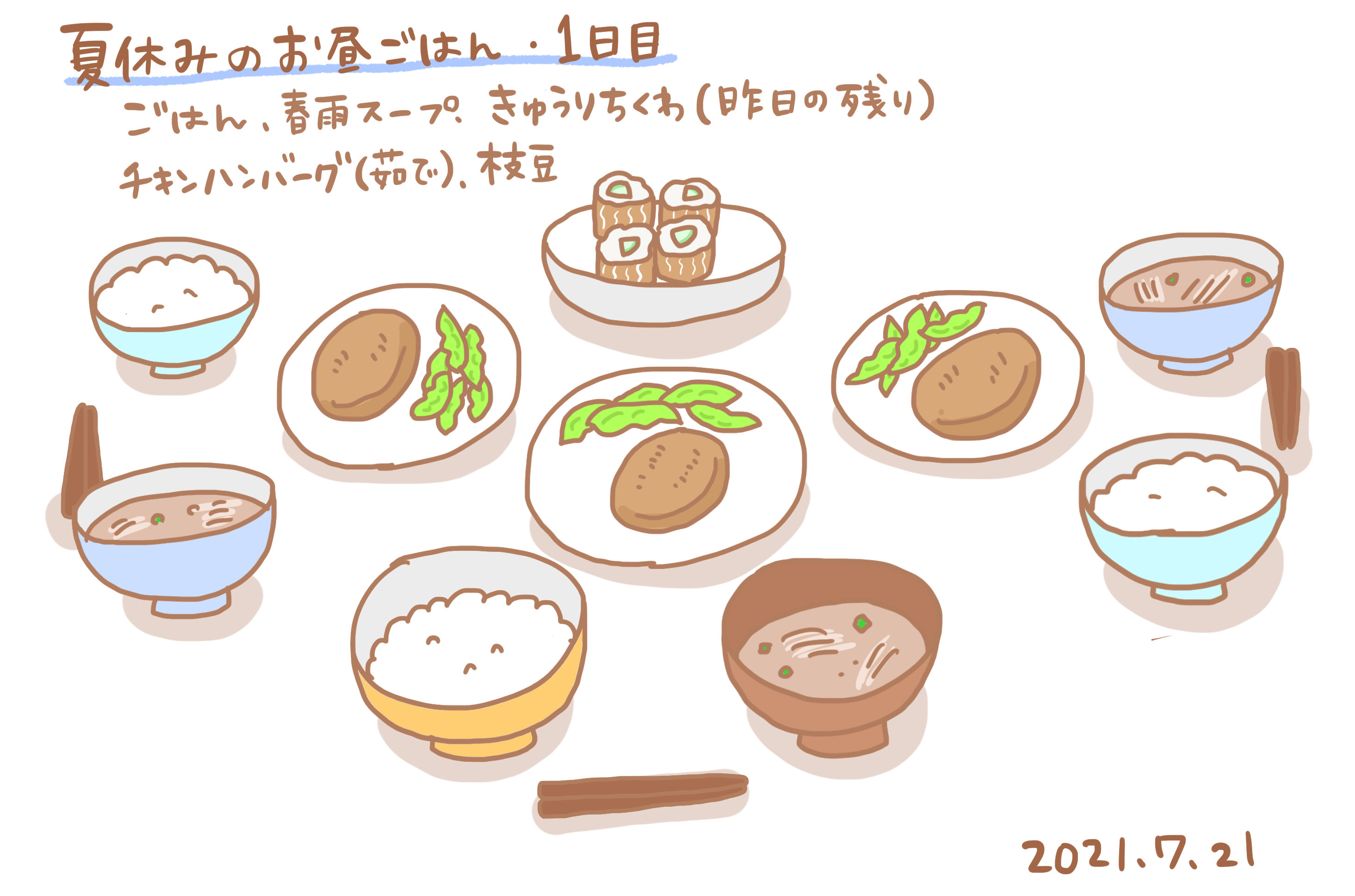 ラム カナ 今年は夏休みのお昼ご飯をイラストで残そうかな と思ってインスタのイラスト アカウントにゆるーくアップしてます 皆さんもごはん作りお疲れさまです T Co Xwtgarnjaj T Co 2ofofh2uks Twitter