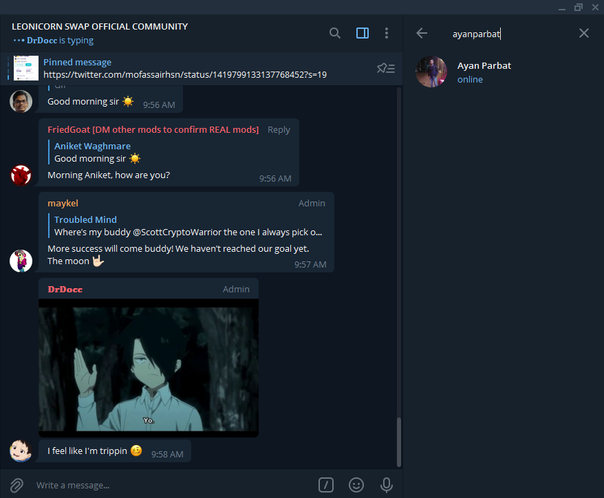 ayanparbat_10's tweet photo. @CRYPTOFIED1 @swapleonicorn TG = ayanparbat https://t.co/wM4nGj0drR