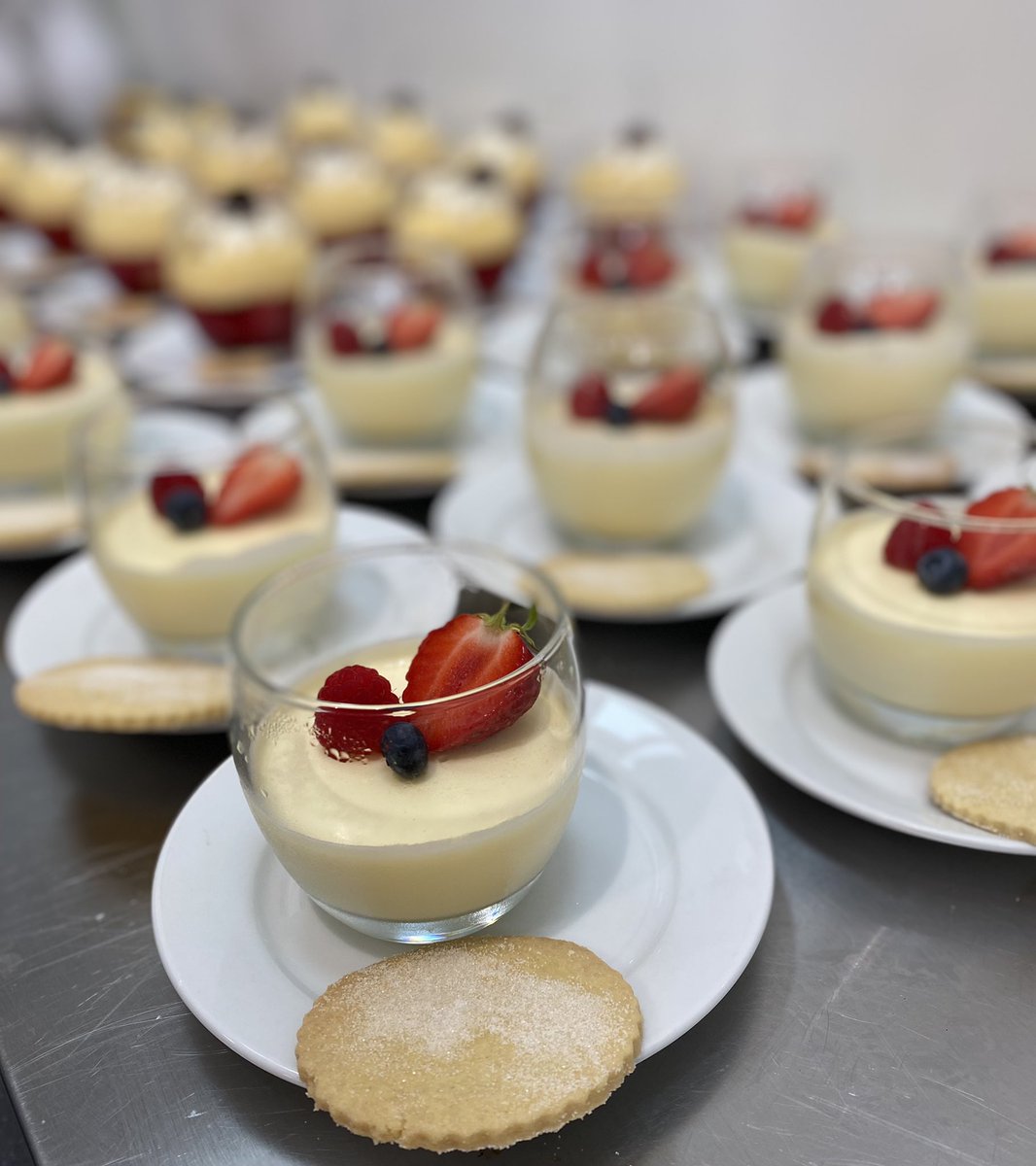 Lemon Posset with homemade shortbread biscuit, was one of the dessert options at this weekends wedding.