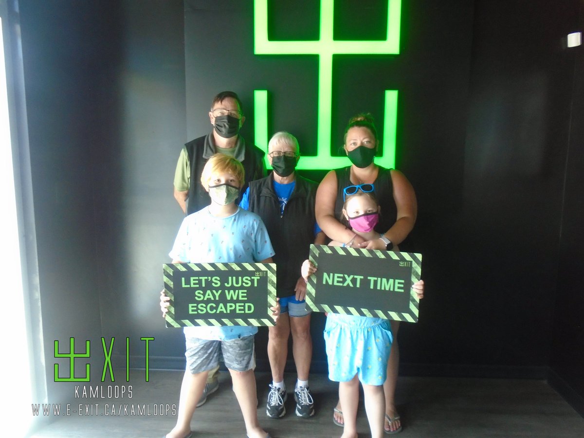 exitkamloops's tweet image. Here’s some of our awesome escapee’s from July 18-24 2021. Many failed and many succeeded! Test your wits today! #ExitKamloops #kamloopsescapegames
facebook.com/media/set/?set…