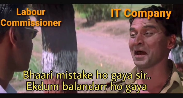 PavanjitMane1's tweet photo. When #LabourCommissioner catches #ITCompany in #FNF & #RelievingDocs cases.
The company response be like
" Bhari mistake ho gaya sir
Ekdum blunder ho gaya ๐"
@MahaKamgar @OneMillionIT @FITEMaharashtra @FiteIndia @Forum4ITEmp @ielavarasanraja @speaks_mumbai @SataraIt https://t.co/QfldvkVPFf