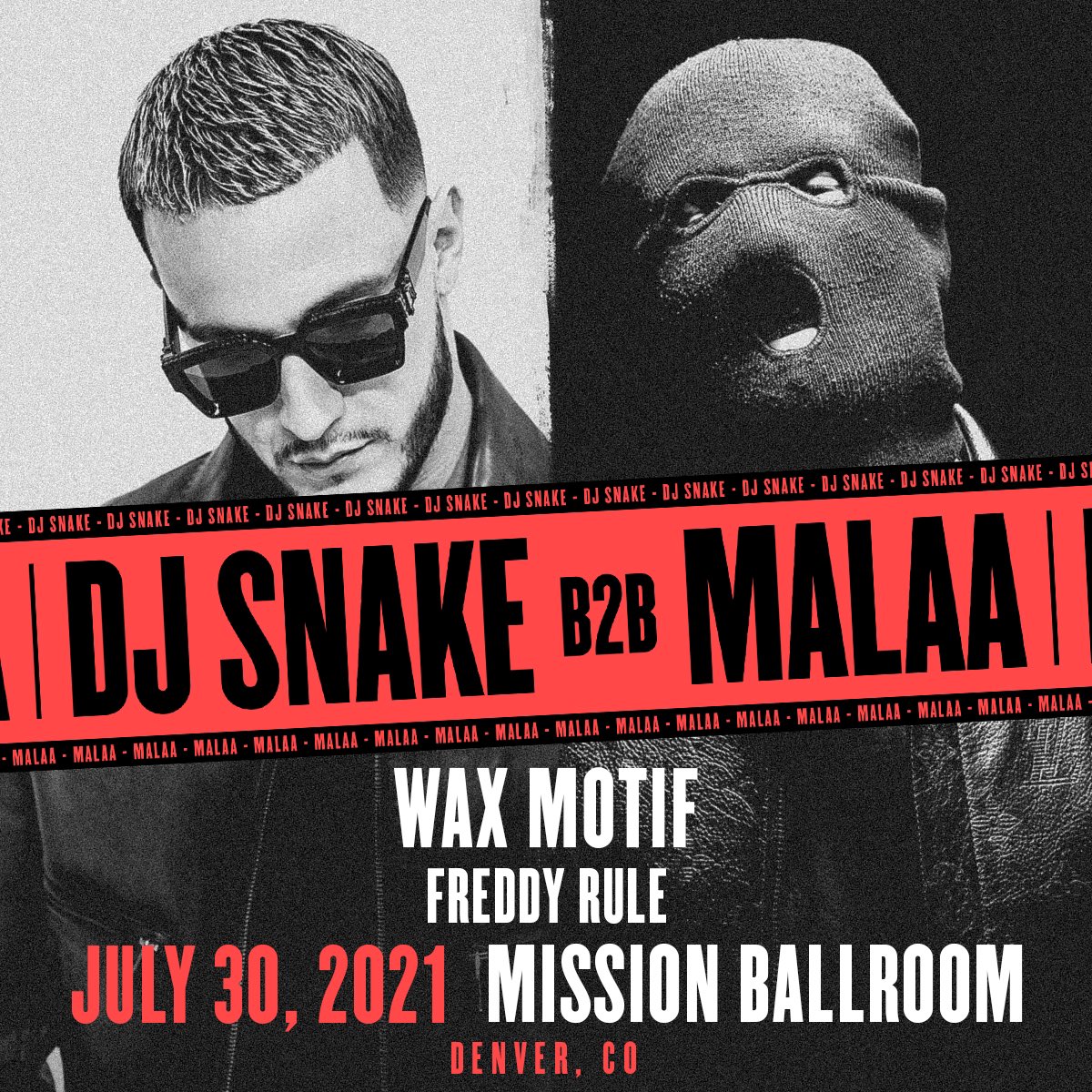 Playing my favorite venue <a href="/missionballroom/">mission ballroom</a> with <a href="/WaxMotif/">Wax Motif</a>, <a href="/Malaamusic/">Malaa</a>, <a href="/djsnake/">DJ SNAKE</a> on Friday.

Let’s gooooooo!