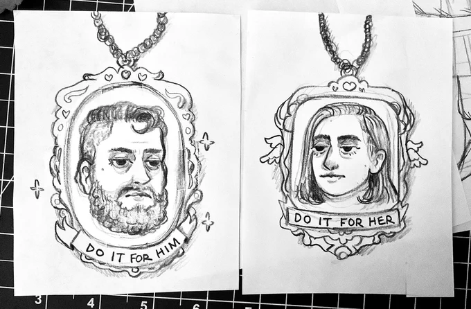 I made David and I matching lockets to hang at our desks ✨💎 