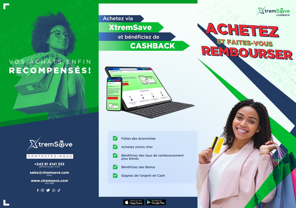 Xtremsave's tweet photo. Avec l'application XTREMSAVE, vos achats chez nos partenaires marchands sont remboursés. Téléchargez-la dès maintenant sur Playstore et bénéficiez des #CASHBACK imbattables. 
Na Cashback, somba pe bako zongisela yo!
#programmedefidélité #loyaltyprogram #xtremsave https://t.co/5SnPJAI0t8